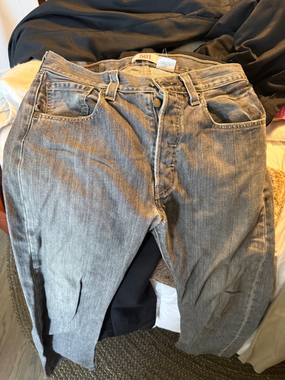 Levi's 501 Relaxed Fit Jeans - Light Gray